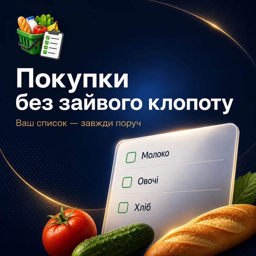 Попередній вигляд інтерфейсу застосунку Покупки
